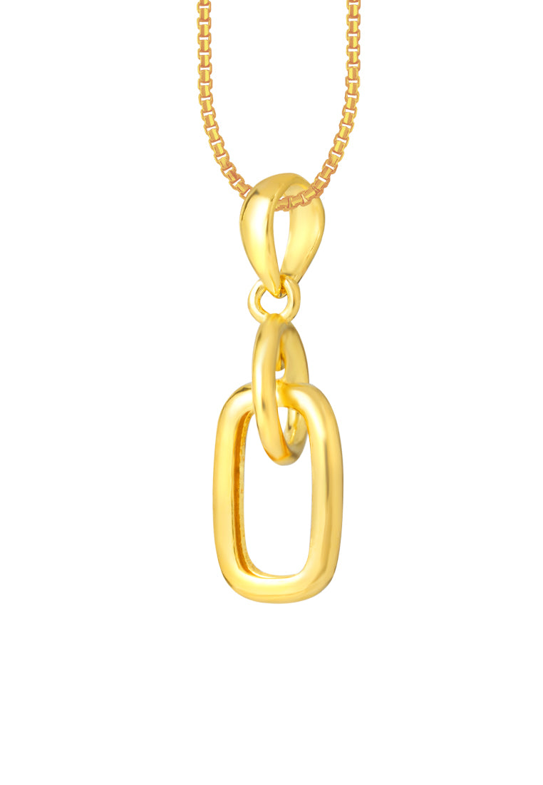 TOMEI Swinging Rectangle Pendant, Yellow Gold 916