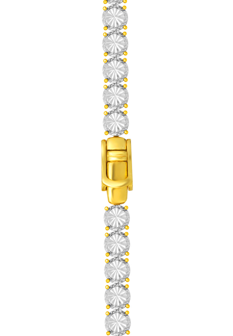 TOMEI Diamond Cut Collection Eternity Bracelet, Yellow Gold 916