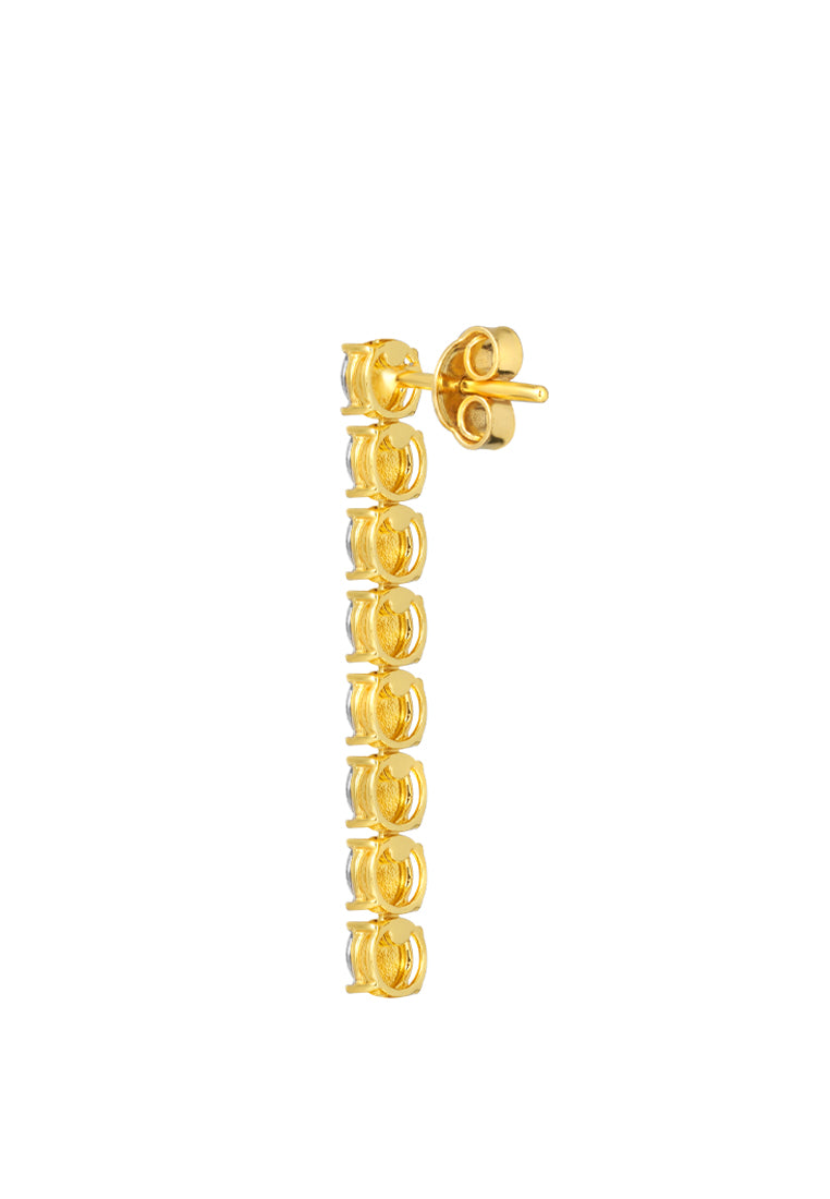TOMEI Diamond Cut Collection Eternity Earrings, Yellow Gold 916