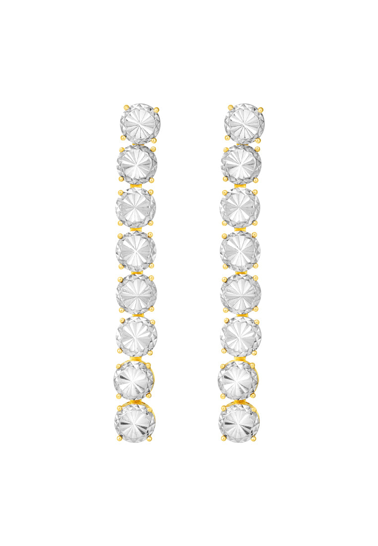 TOMEI Diamond Cut Collection Eternity Earrings, Yellow Gold 916