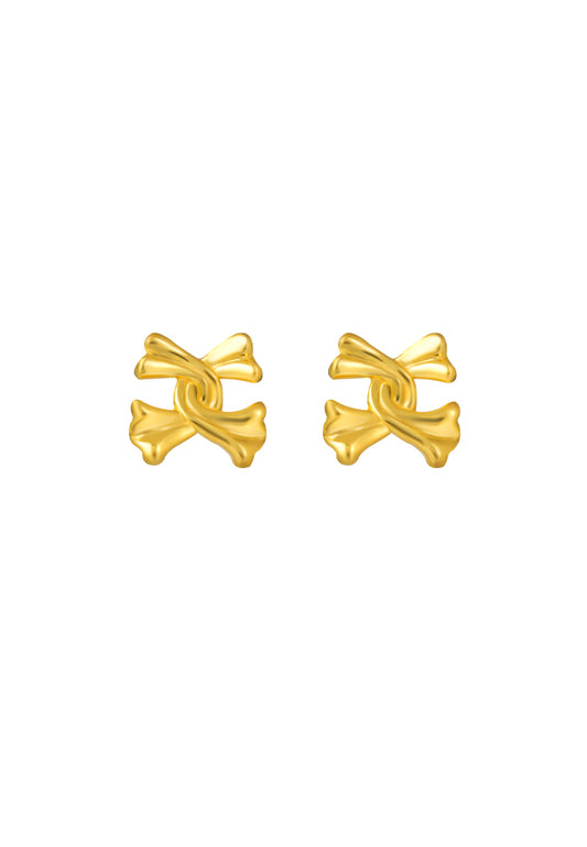 TOMEI Ribbon Earrings, Yellow Gold 916