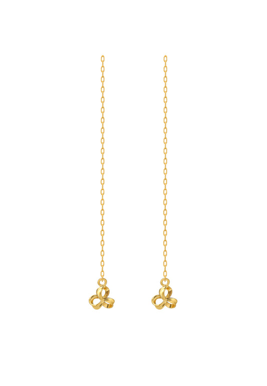 TOMEI Flower Drop Earrings, Yellow Gold 916