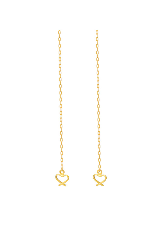 TOMEI Love Drop Earrings, Yellow Gold 916