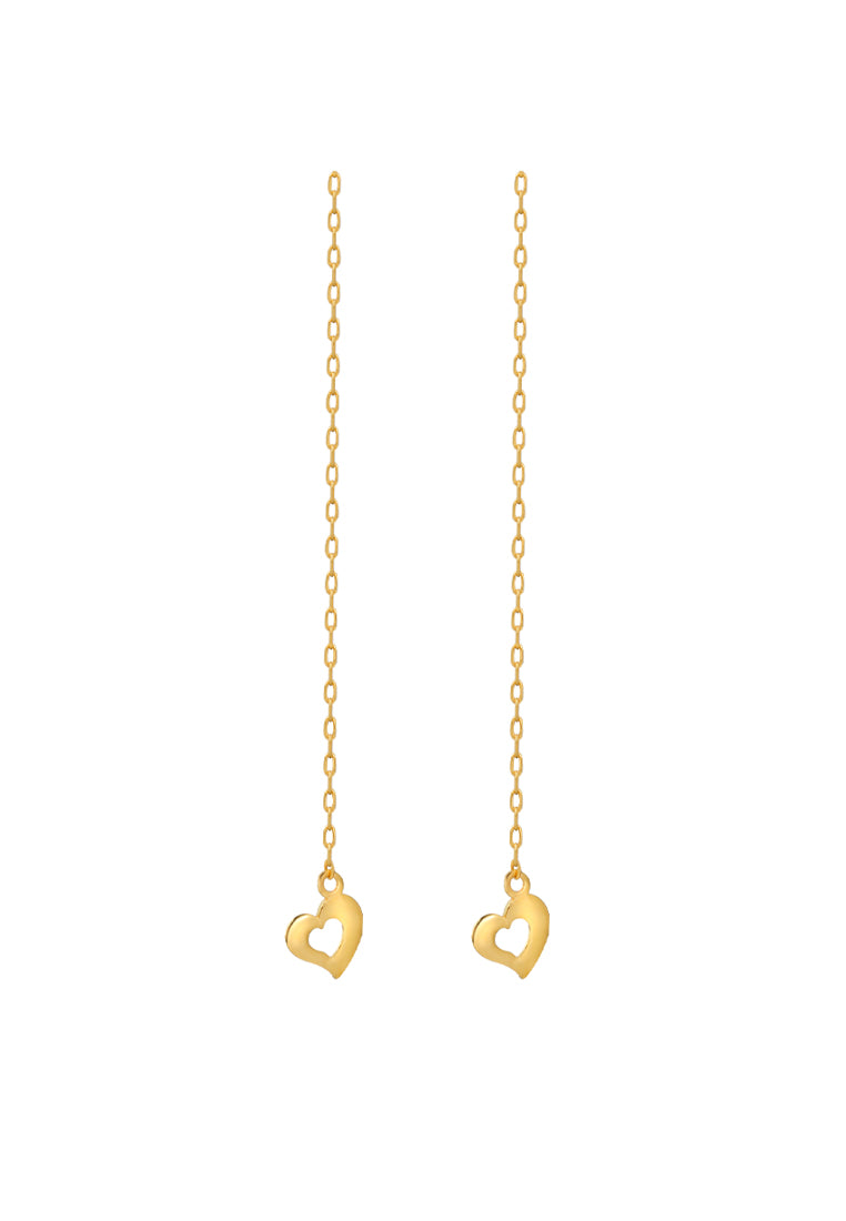 TOMEI Love Drop Earrings, Yellow Gold 916