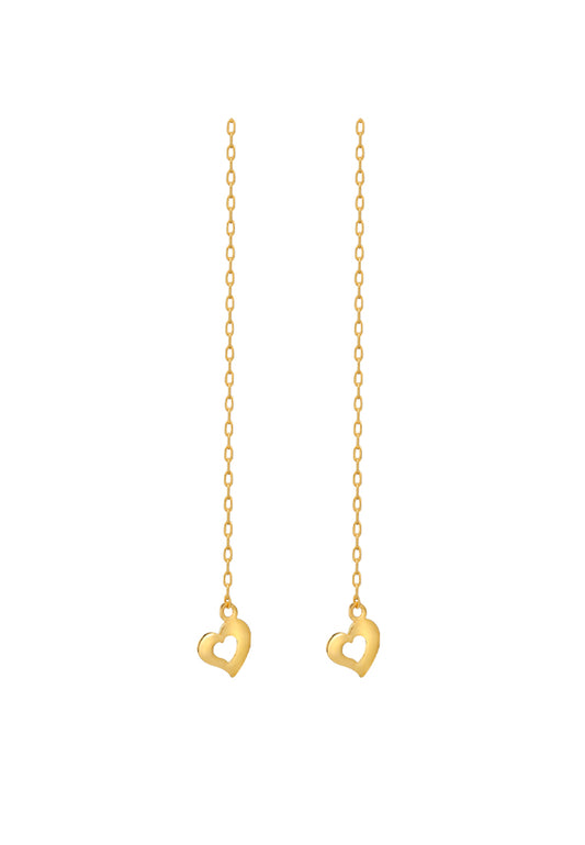 TOMEI Love Drop Earrings, Yellow Gold 916