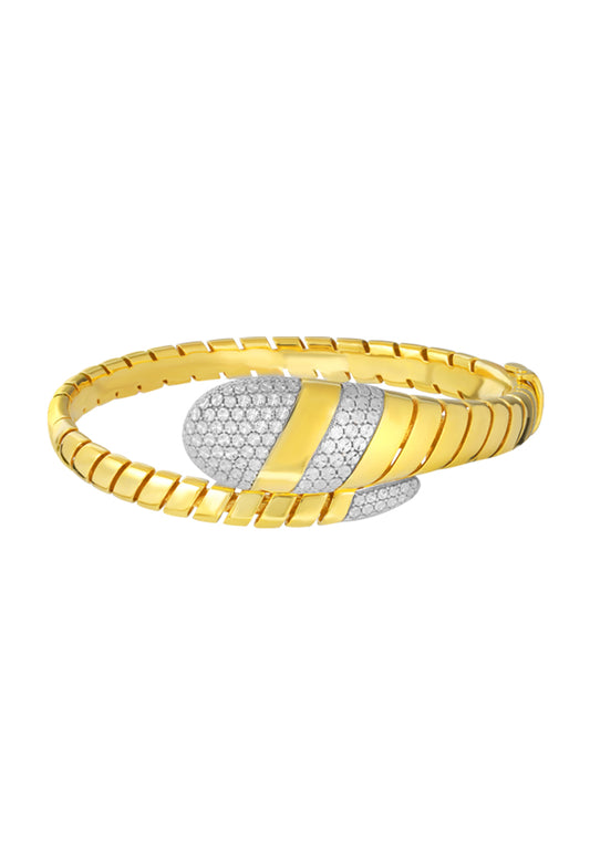 TOMEI Diamond Cut Collection Bangle, Yellow Gold 916
