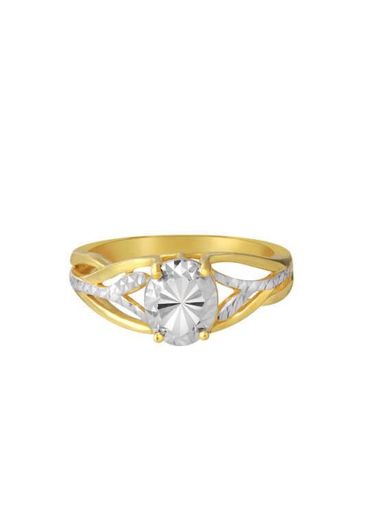 TOMEI Dual-Tone Ring, Yellow Gold 916