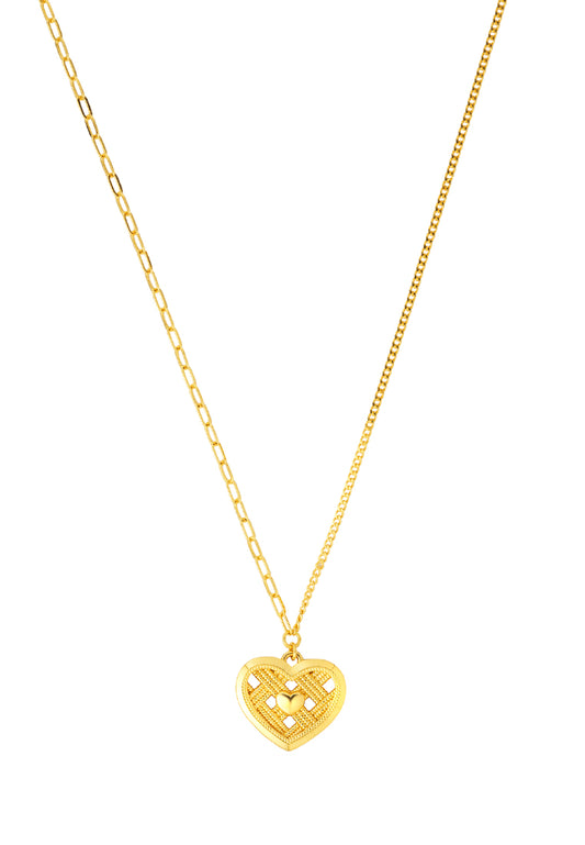 TOMEI X XIFU Wofen-Hearted Necklace, Yellow Gold 999