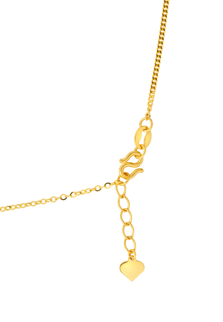 TOMEI Single Diamond Cut Goldbar Necklace, Yellow Gold 999