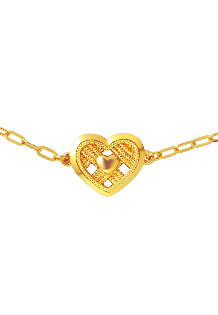 TOMEI X XIFU  Wofen-Hearted Bracelet, Yellow Gold 999