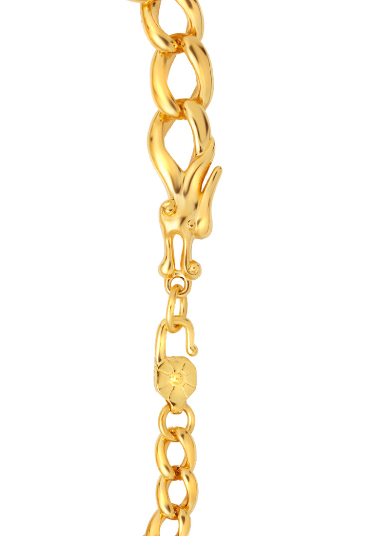 TOMEI Dragon Head Linked Bracelet, Yellow Gold 999 (5D)
