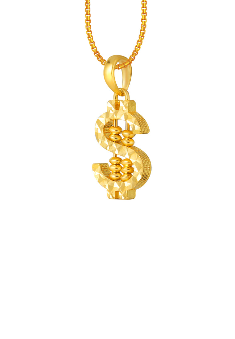 TOMEI Dollar Symbol Abacus Pendant, Yellow Gold 916
