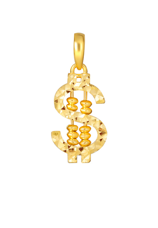 TOMEI Dollar Symbol Abacus Pendant, Yellow Gold 916