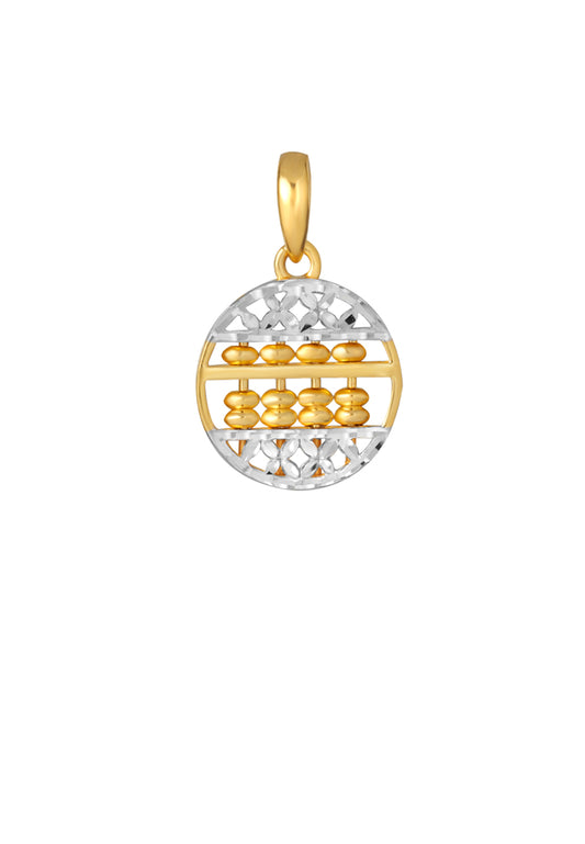 TOMEI Dual-Tone Round Abacus Pendant, Yellow Gold 916