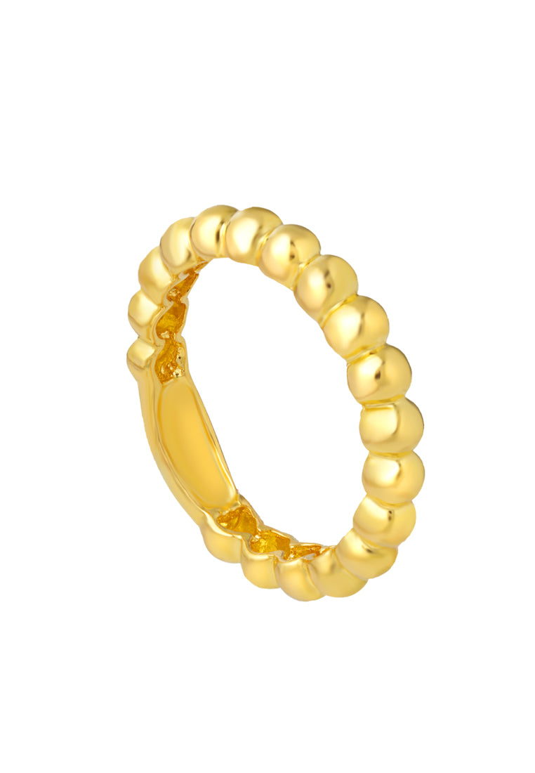 TOMEI High-Polishing Bean Ring, Yellow Gold 916