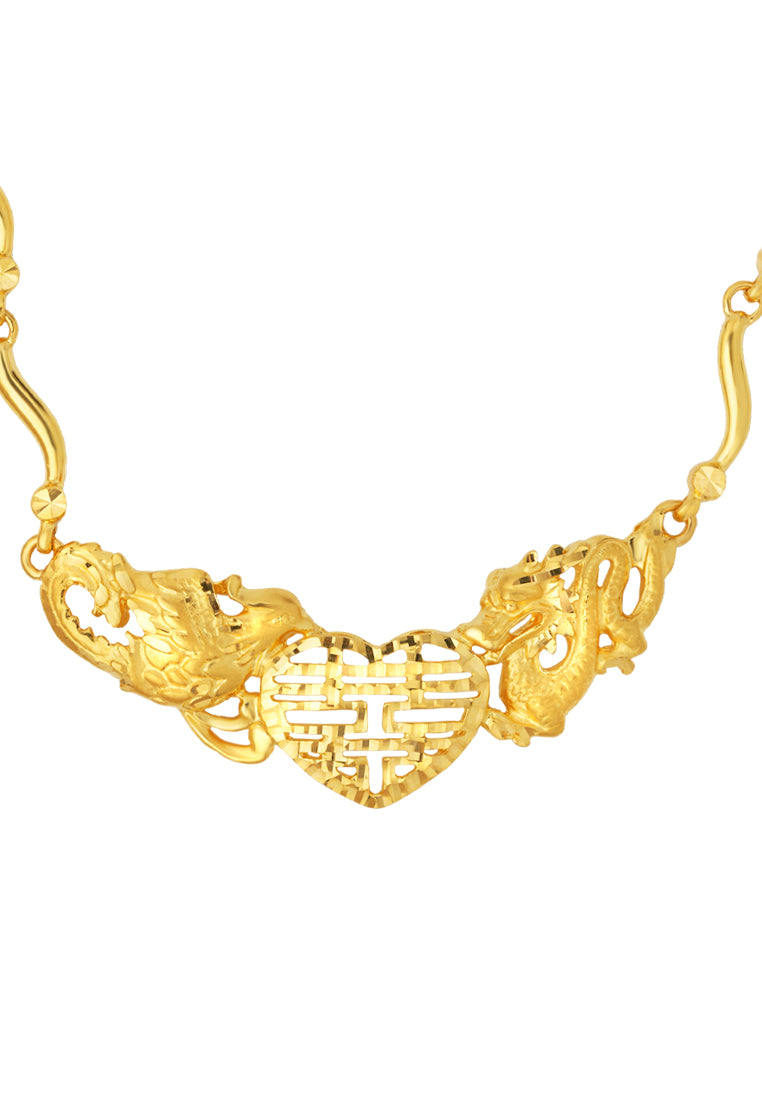 TOMEI Dragon & Phoenix Love Necklace, Yellow Gold 916