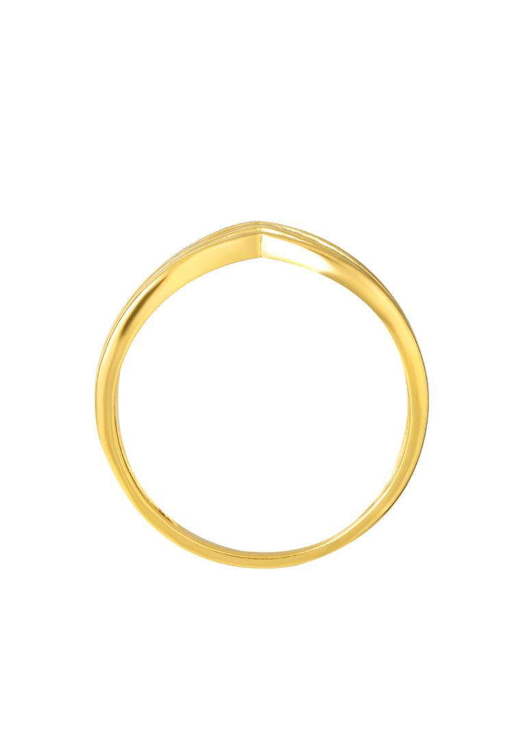 TOMEI  Layered V Ring, Yellow Gold 916