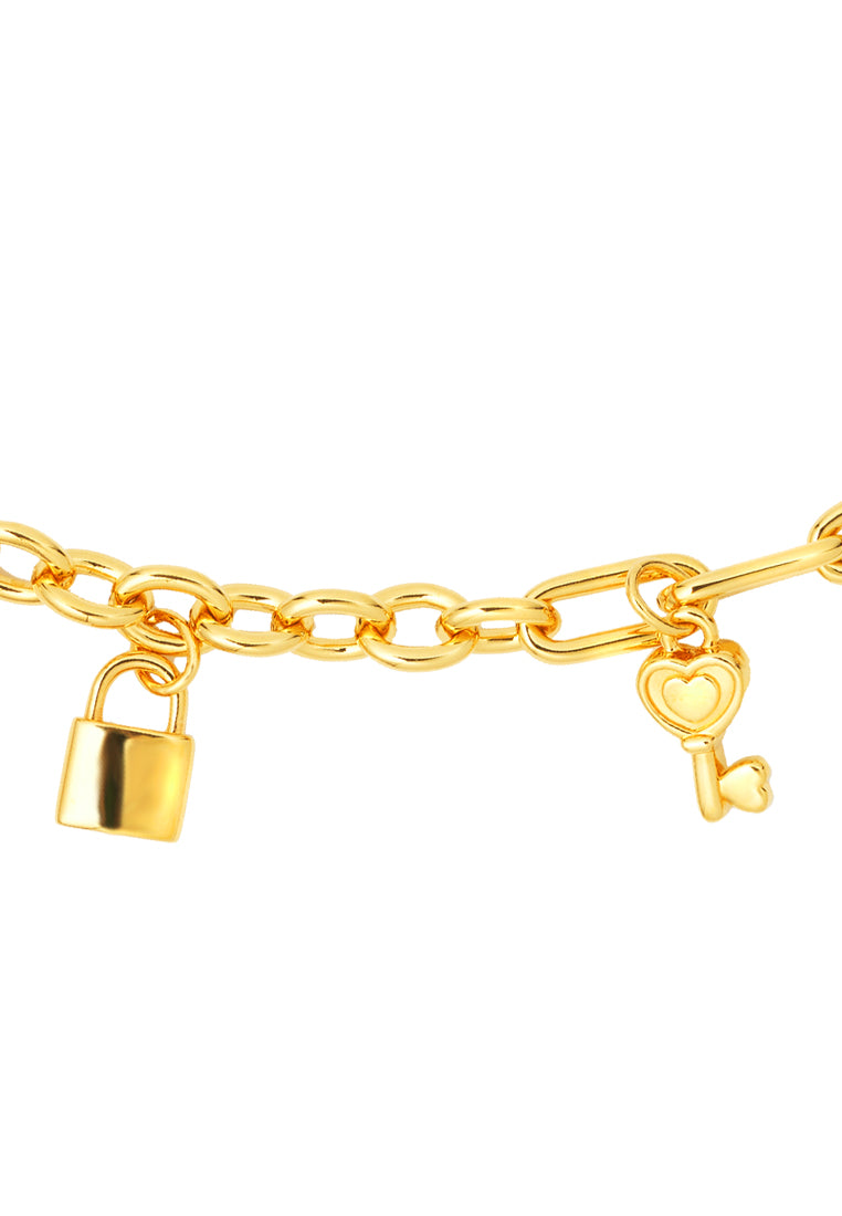 TOMEI Key & Lock Bracelet, Yellow Gold 999 (5D)