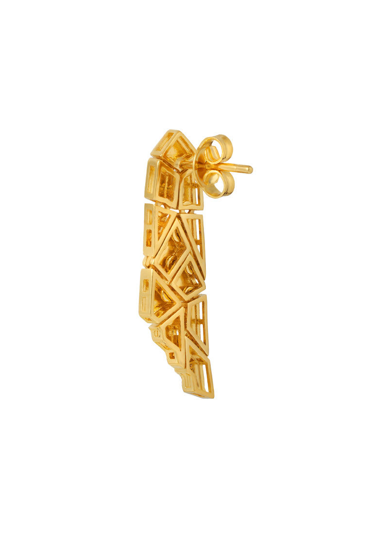 TOMEI Diamond Cut Collection Earrings, Yellow Gold 916