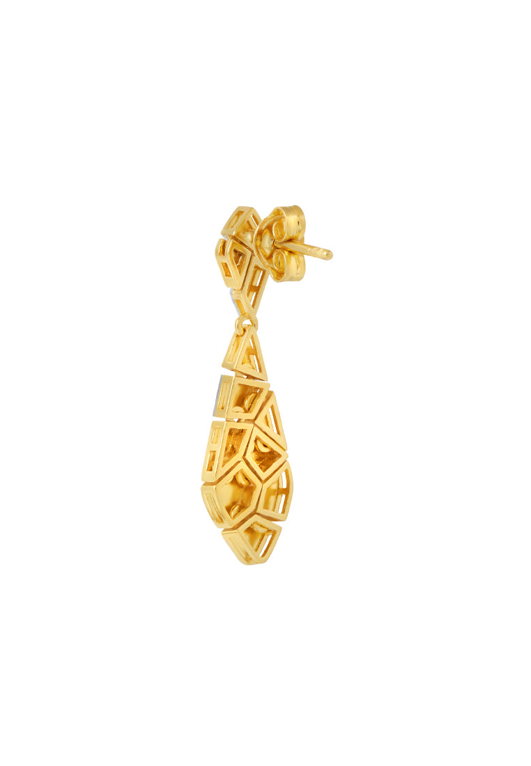 TOMEI Diamond Cut Collection Earrings, Yellow Gold 916