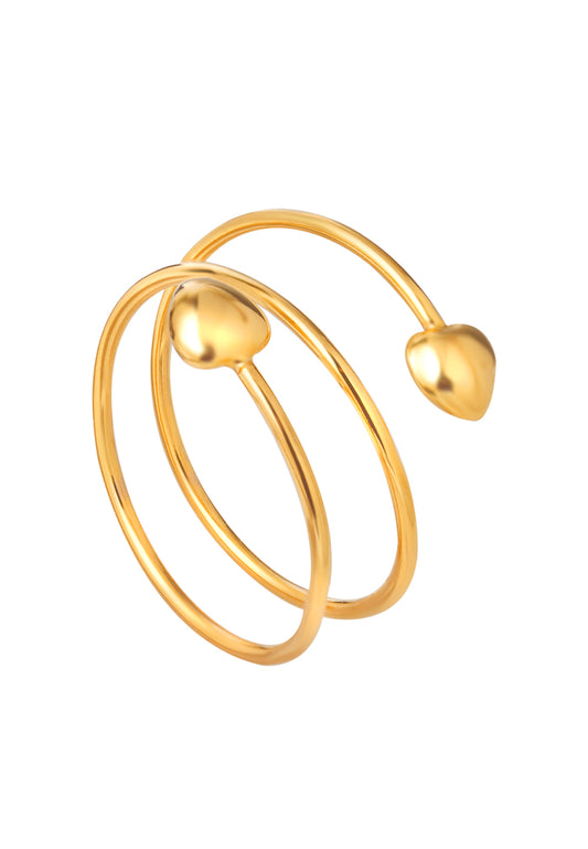 TOMEI [Online Exclusive] Swirling Swirling Little Heart Ring, Yellow Gold 916