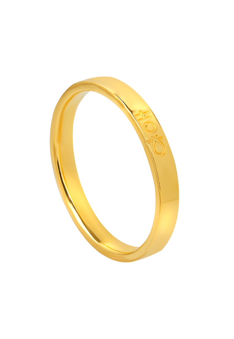 TOMEI Double Happiness Couple Rings For Her, Yellow Gold 916