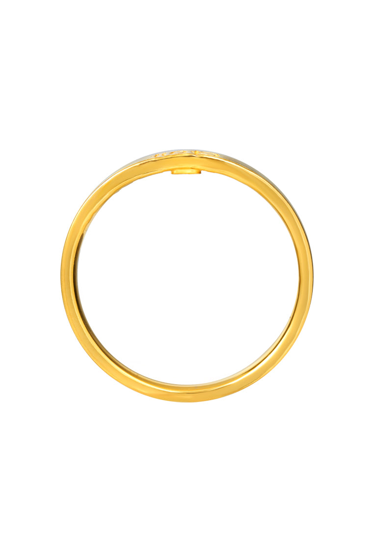 TOMEI Double Happiness Couple Rings For Him, Yellow Gold 916