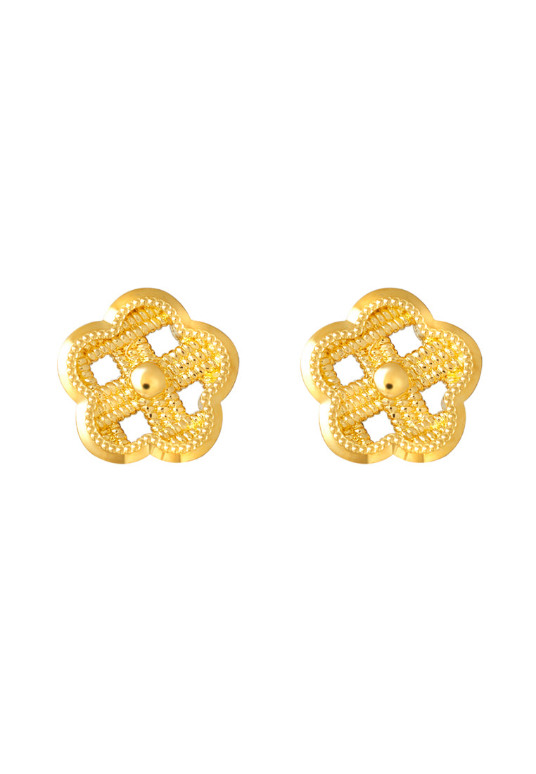 TOMEI X XIFU Wofen Inspired Earrings, Yellow Gold 999