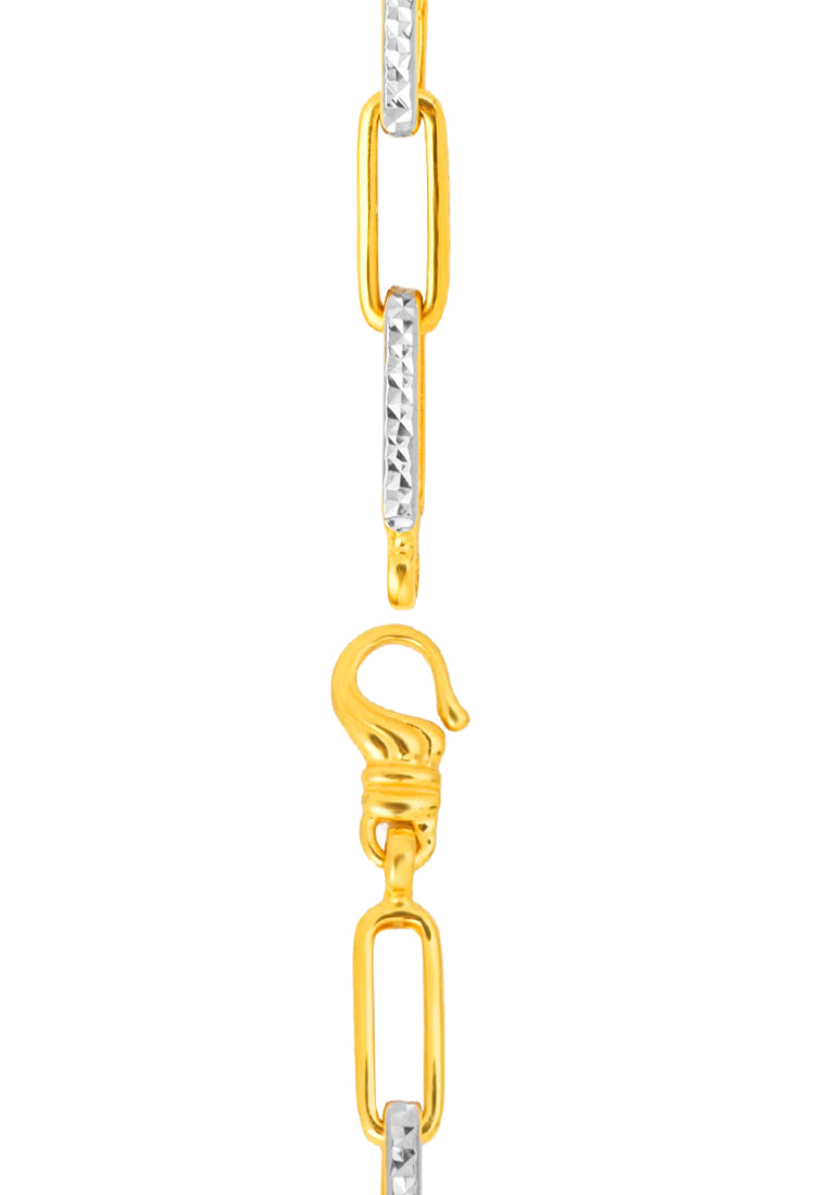 TOMEI Dual-Tone Bracelet, Yellow Gold 916