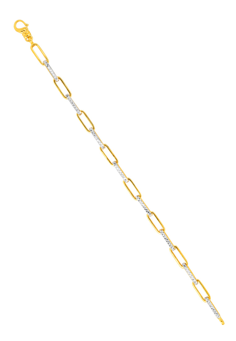 TOMEI Dual-Tone Bracelet, Yellow Gold 916