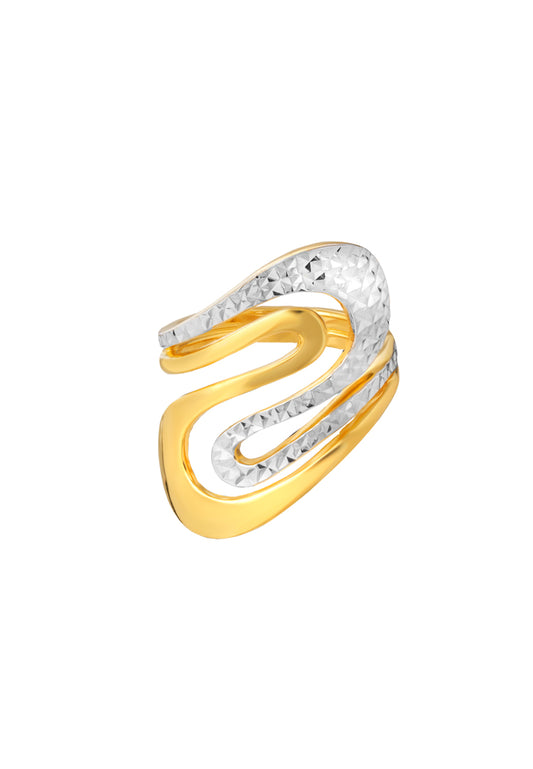 TOMEI Dual-Tone Ring, Yellow Gold 916