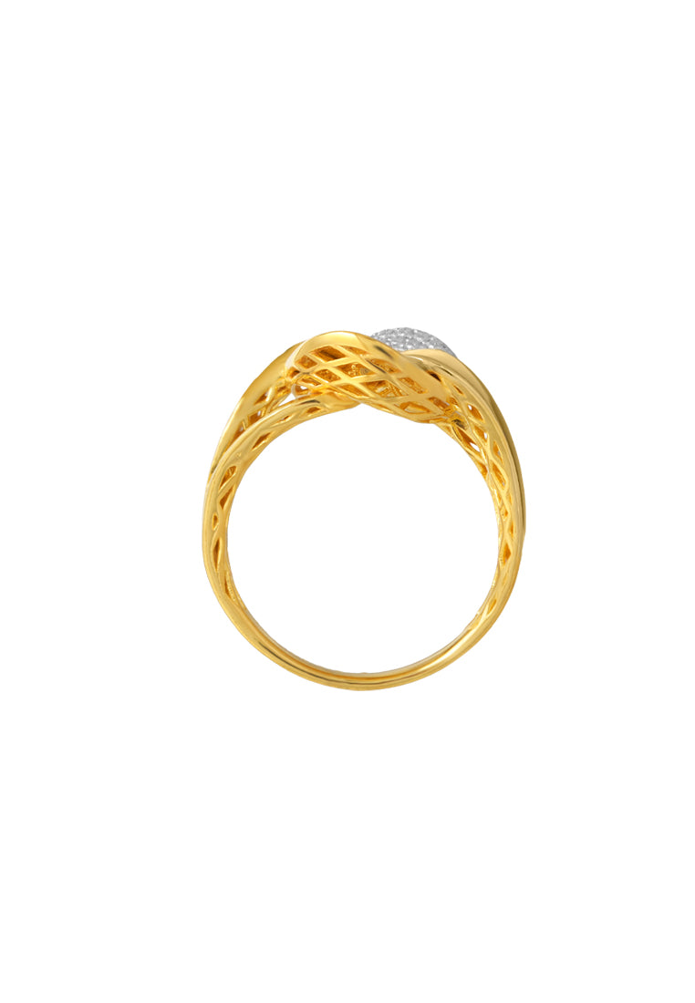 TOMEI Diamond Cut Colletion Ring, Yellow Gold 916