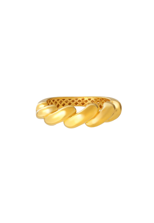TOMEI Lusso Italia Twisted Ring, Yellow Gold 916