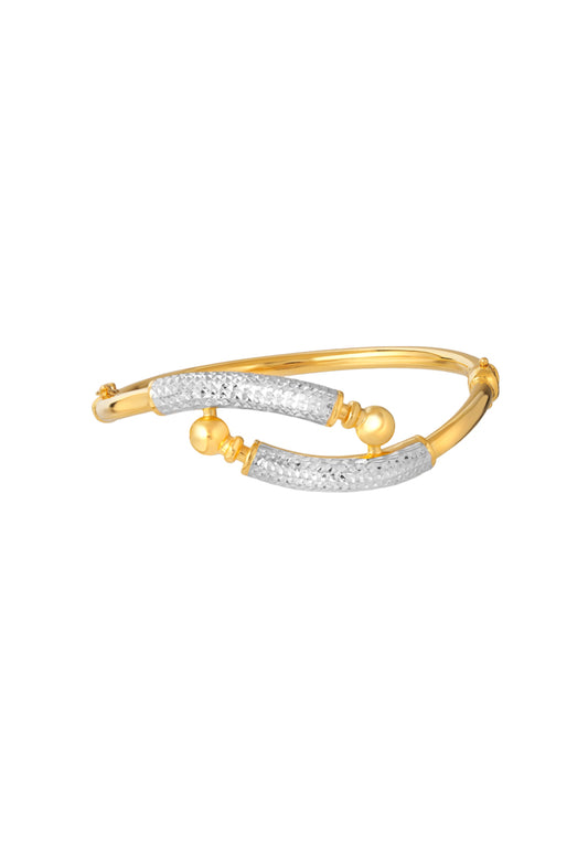 TOMEI Dual-Tone Bangle, Yellow Gold 916