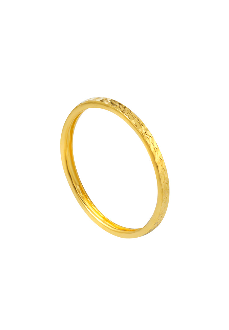 TOMEI [Online Exclusive] Tiny Lasered Ring, Yellow Gold 916