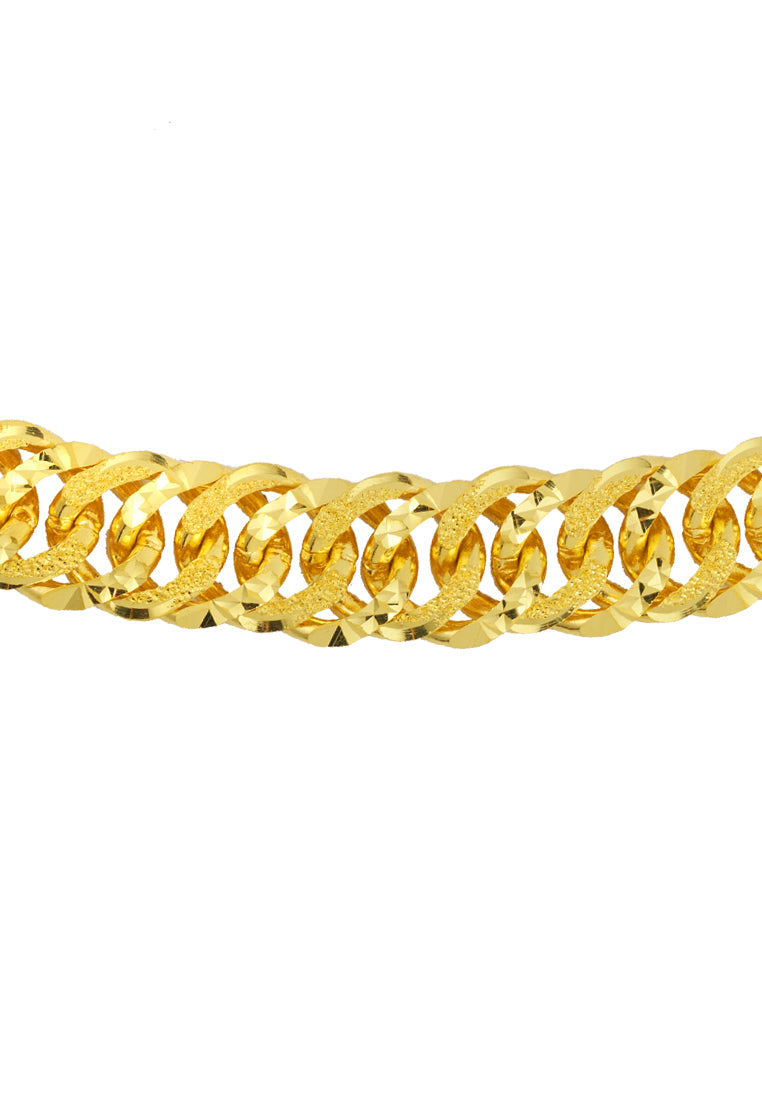TOMEI WIde Curb Bracelet, Yellow Gold 916