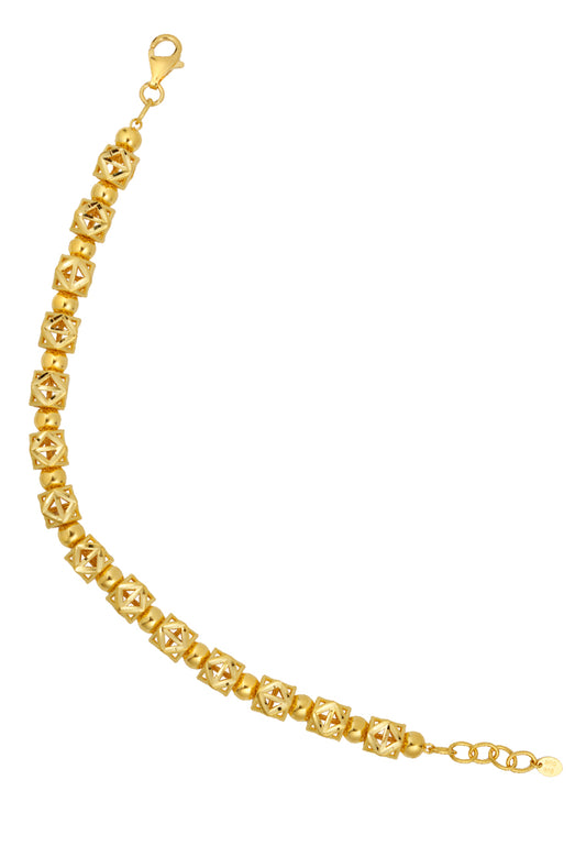 TOMEI Hexagon Beads Bracelet, Yellow Gold 916