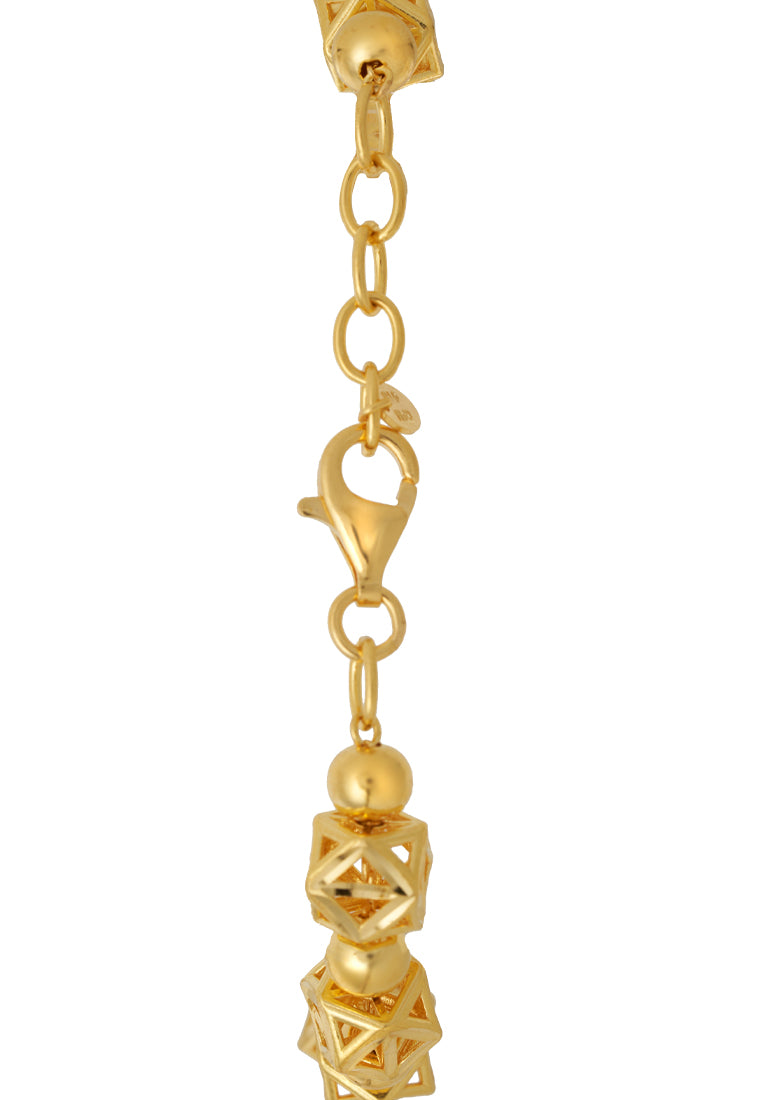 TOMEI Hexagon Beads Bracelet, Yellow Gold 916
