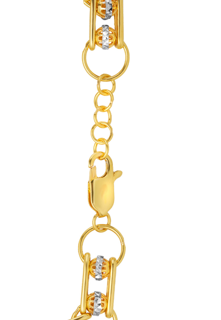 TOMEI Dual-Tone Ball Bracelet, Yellow Gold 916