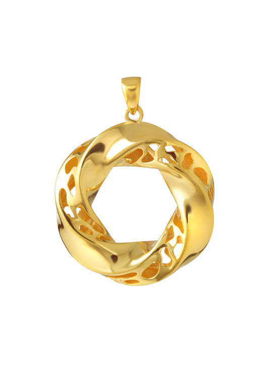 TOMEI Lusso Italia Swirly Pendant, Yellow Gold 916