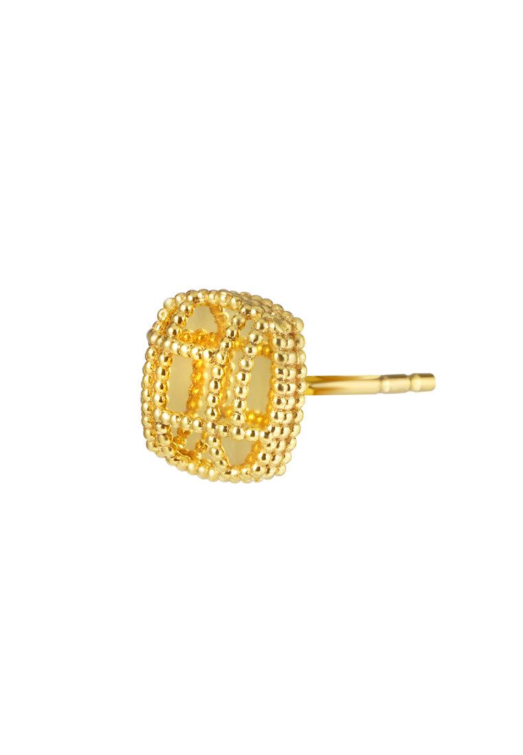 TOMEI Lusso Italia Radiant Square Earrings, Yellow Gold 916