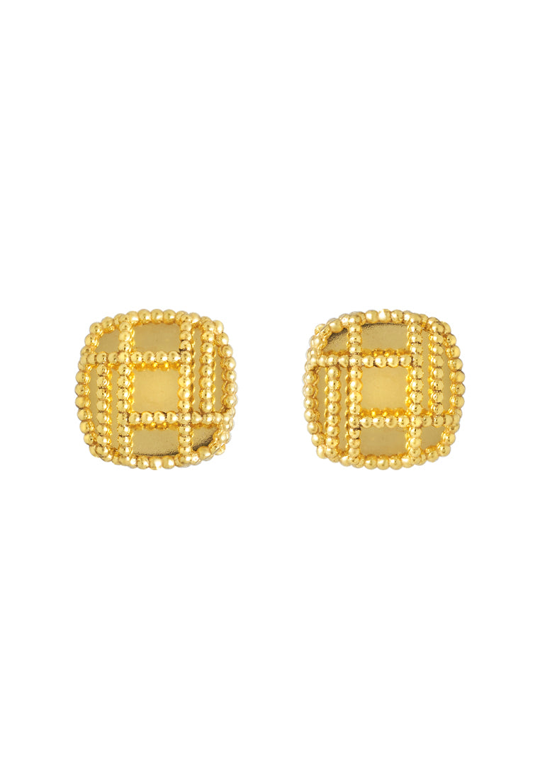 TOMEI Lusso Italia Radiant Square Earrings, Yellow Gold 916