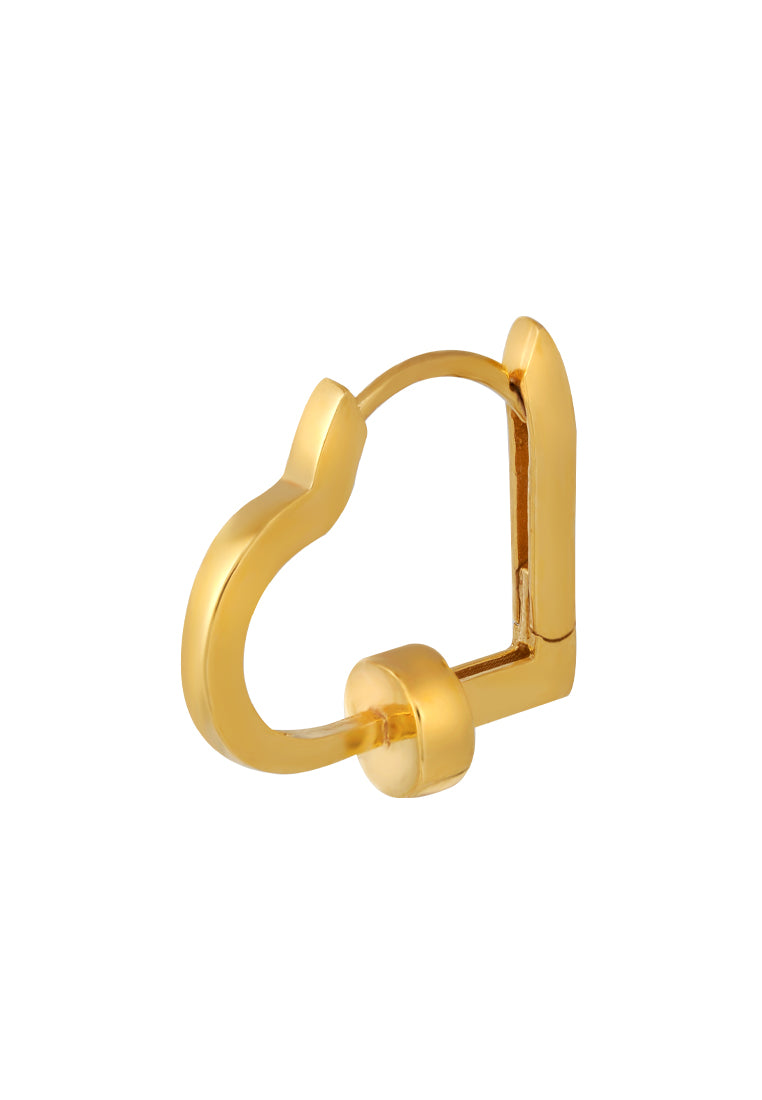 TOMEI Lusso Italia Heart Loop Earrings, Yellow Gold 916