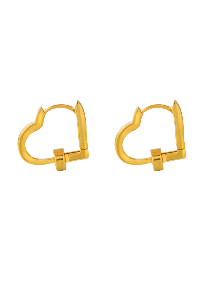 TOMEI Lusso Italia Heart Loop Earrings, Yellow Gold 916