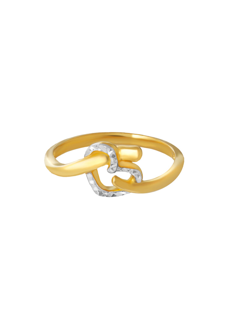 TOMEI Dual-Tone Ring, Yellow Gold 916