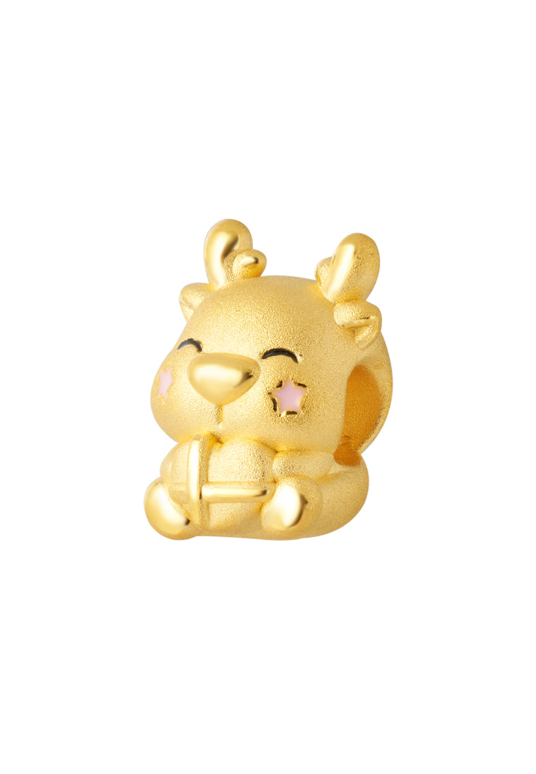 TOMEI [Online Exclusive] Chubby Pink Cheek Dragon Charm, Yellow Gold 999