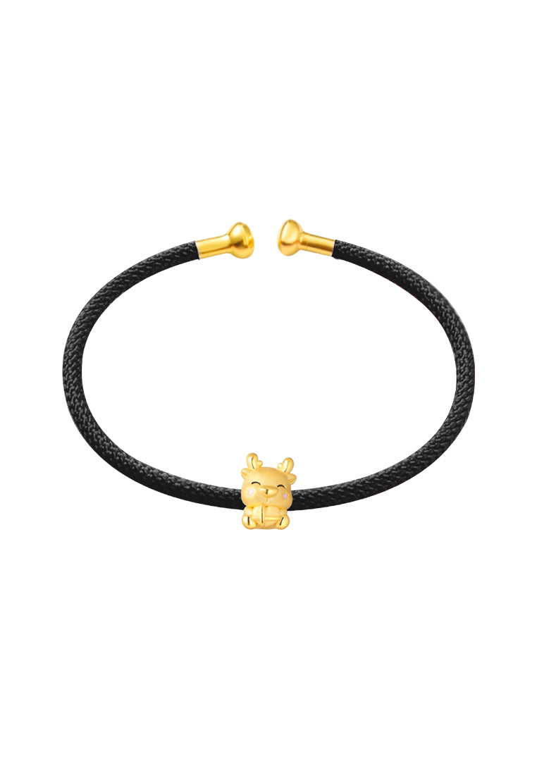 TOMEI [Online Exclusive] Chubby Pink Cheek Dragon Charm, Yellow Gold 999