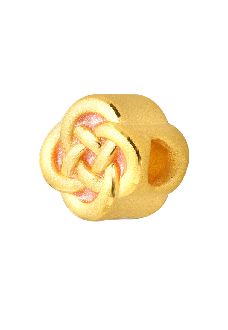 TOMEI [Online Exclusive] Pink Knot Charm, Yellow Gold 999