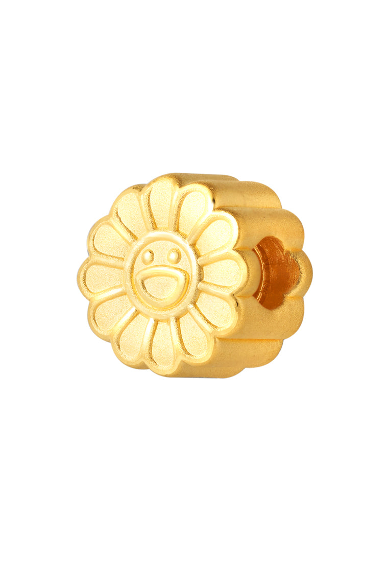 TOMEI [Online Exclusive] Smiley Sunflower Charm, Yellow Gold 999