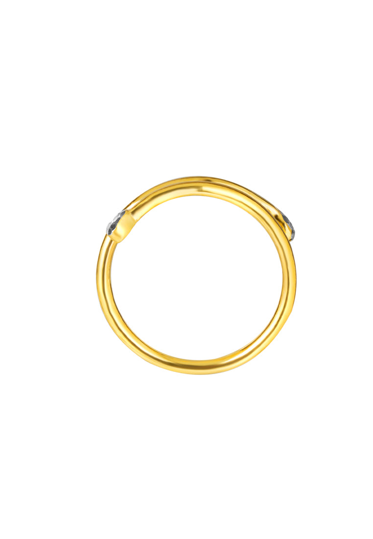 TOMEI Dual-Tone Dwi Hearts Ring, Yellow Gold 916